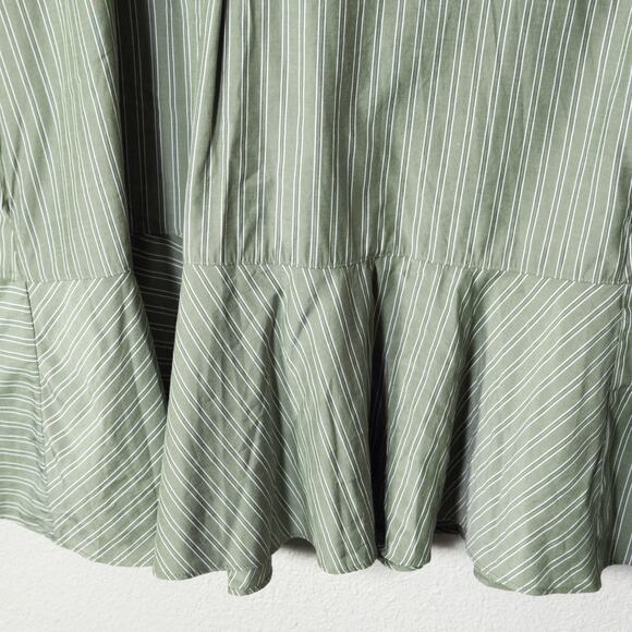 Tuckernuck Striped Shirt Dress Green Button Front Size L Coastal Grandma - Picture 5 of 6